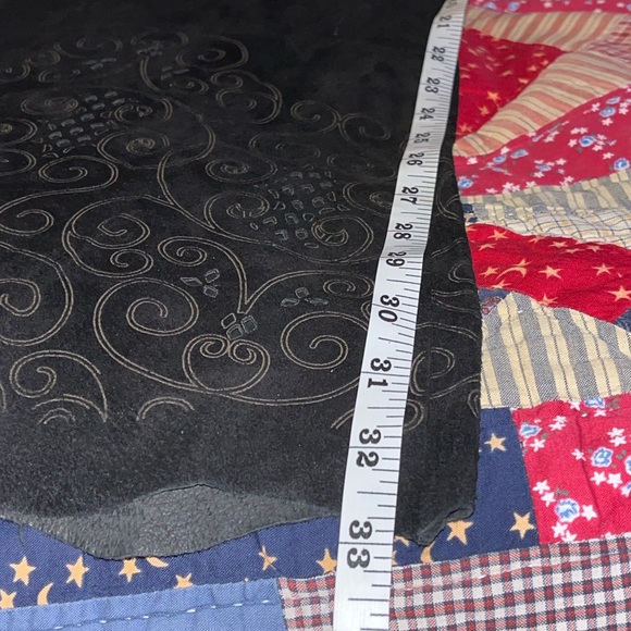 Bebè Black Leather Suede with Embroidered Detail on flared/scalloped  bottoms - Picture 9 of 12